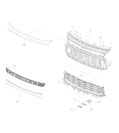Imagem de Grade dianteira e componentes para radiador (PI7)