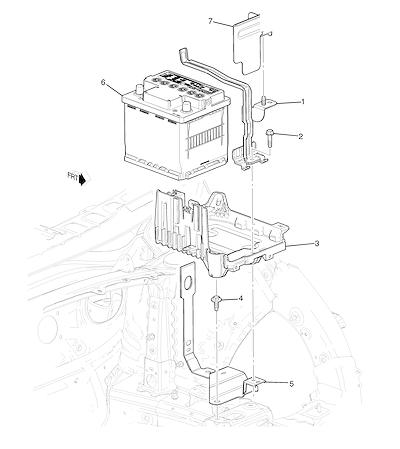 Imagem de Suporte e bandeja de bateria 12 volt (2017–2021)