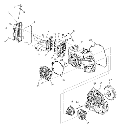 Imagem de Transmissão automática 6T70 (2008–2009) com caixa e peças relacionadas