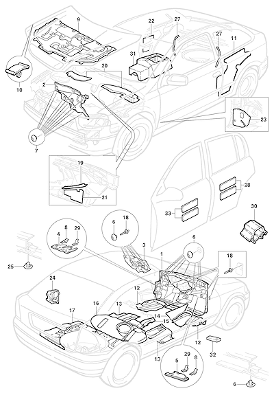 Imagem de Isolantes e anti-ruídos para painel e capuz do motor (hatch/sedan)
