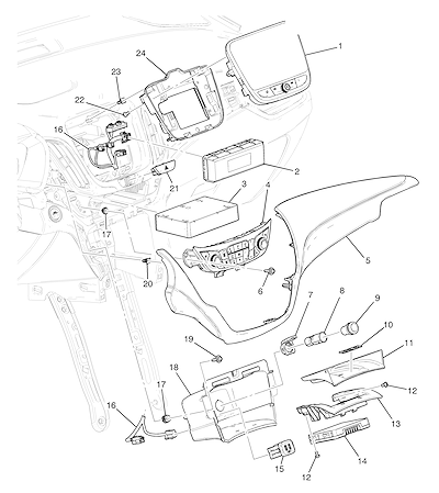 Imagem de Painel de instrumentos e controles do sistema de conforto e conveniência