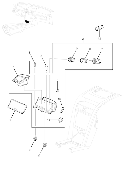 Imagem de Painel e instrumentos com acendedor de cigarros e compartimento para cinzeiro