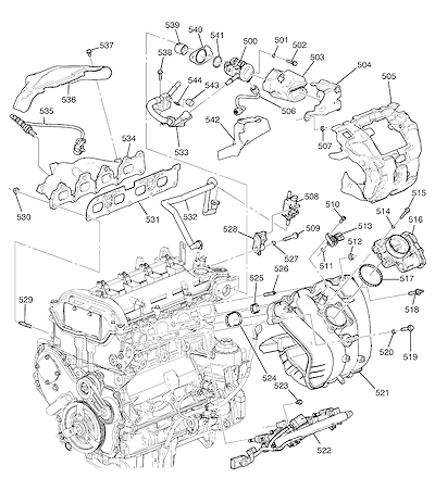 Imagem de Conjunto motor 2.4L L4 com coletores e sistema de combustível completo