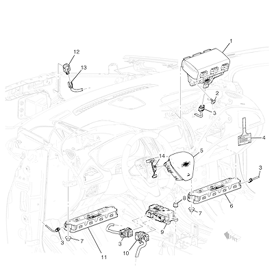 Imagem de Sistema airbag motorista e passageiro com módulos e sensores completos