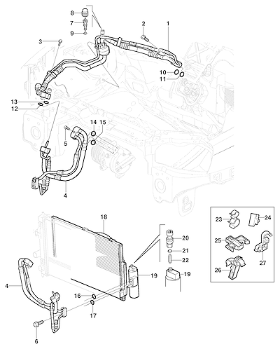 Imagem de Linha do ar-condicionado motor diesel para sedan, hatch e pick-up
