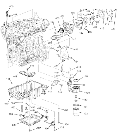 Imagem de Bomba de óleo, cárter e peças relacionadas motor 2.0L L4 (LTG/2.0X) (1)