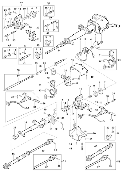 Imagem de Componentes da coluna regulável da direção e módulos relacionados