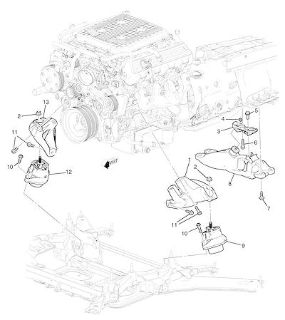 Imagem de Montagem motor e transmissão LT4 6.2 automático MI4 com suportes e fixações