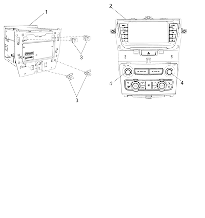 Imagem de Sistema de áudio com rádio, controles e botões para operação fácil