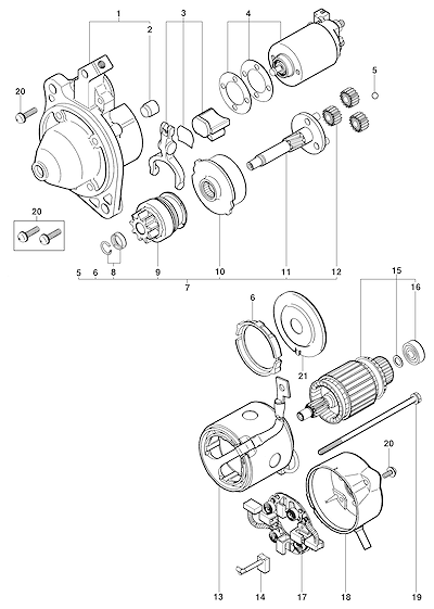 Imagem de Componentes do motor de partida Melco/Mitsubishi para motor LJ6/LLK