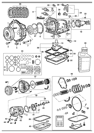 Imagem de Componentes e vedadores da transmissão automática com óleo Dexron VI (1L e 4L)