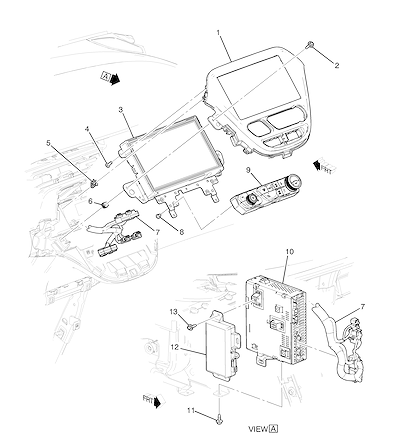 Imagem de Fixação e componentes do rádio e painel de instrumentos (exceto mercado MAW)