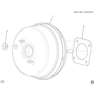 Imagem de Servomotor do freio (2016–2024) com componentes de vácuo e vedação