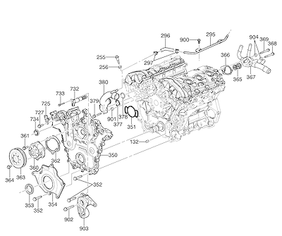 Imagem de Motor 3.6L L6 arrefecimento e tampa dianteira (LY7) (2008–2009)