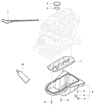 Imagem de Cárter e vareta de nível de óleo para motor LM3, LN2, LG1 e LP8