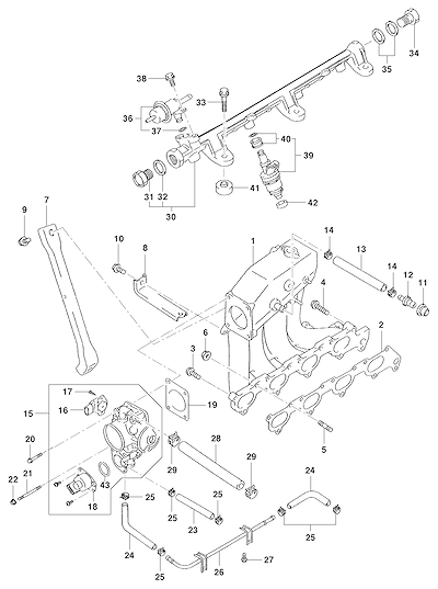 Imagem de Coletor de admissão e componentes do motor gasolina (2007)