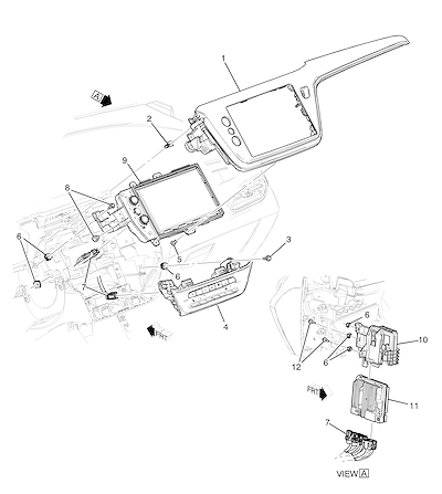 Imagem de Fixação e acessórios do rádio e painel instrumentos (2022–2023)
