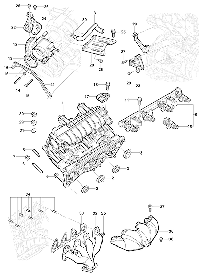 Imagem de Coletor de admissão e escape para motor flexpower LP8