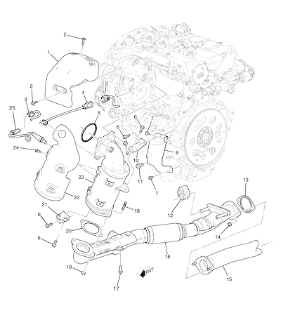 Imagem de Sistema de escapamento dianteiro (LTG/2.0X) (2018–2019) XH, XJ26
