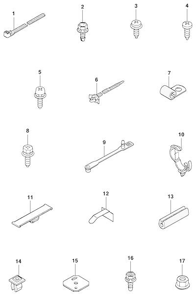 Imagem de Fixação e suporte dos chicotes elétricos do modelo 15