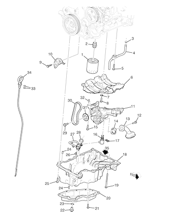 Imagem de Conjunto motor 1.5L L4 com bomba de óleo, cárter e peças relacionadas (2020–2024)