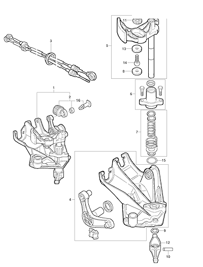 Imagem de Alavanca e cabos de controle para transmissão manual (2005–2012)