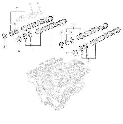 Imagem de Motor V6 com comando e eixo de válvulas (anel de encosto Ø51 mm) (1)