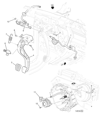 Imagem de Pedal e cilindros da embreagem manual M13 com sensor e acionadores completos (1)