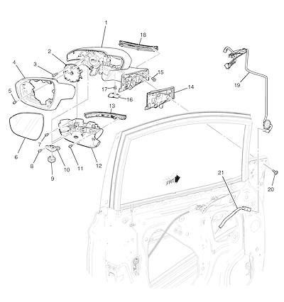 Imagem de Espelho e retrovisor externo com acionamento manual e acessórios completos (1)
