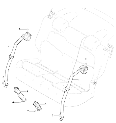 Imagem de Cintos de segurança traseiros e kits para banco traseiro (AWB)
