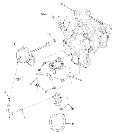 Imagem de Turbo alimentador conjunto (LTG/2.0X) com válvulas, solenoides e mangueiras de descarga