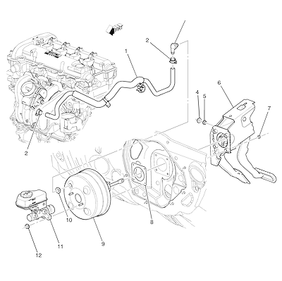 Imagem de Servomotor do freio, cilindro mestre e componentes de montagem (LE9/2.4)