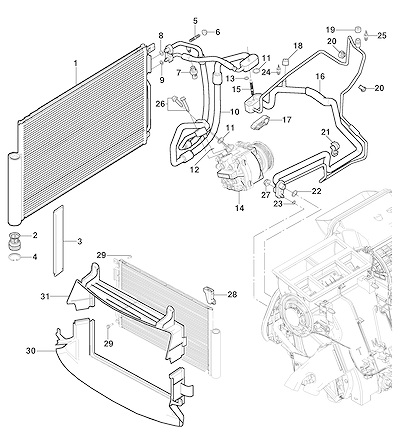 Imagem de Pacote acessórios para sistema de refrigeração do ar-condicionado