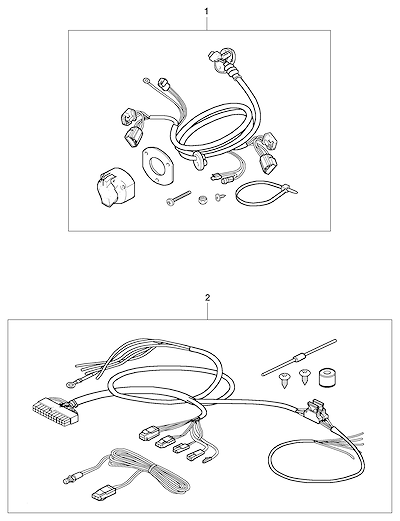 Imagem de Acessórios e fiação elétrica do reboque traseiro