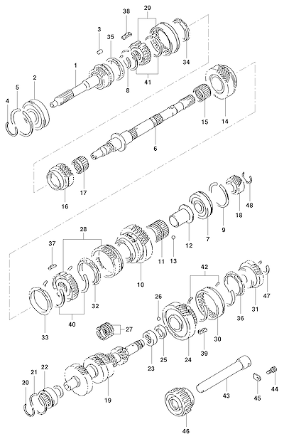 Imagem de Componentes da transmissão mecânica para motor diesel (2001)