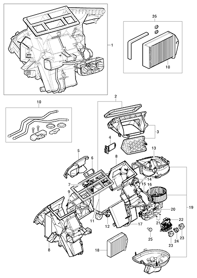 Imagem de Módulo do ar-condicionado, aquecedor e ventilação para sedan, hatch e pick-up