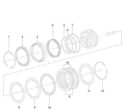 Imagem de Transmissão automática com embreagem reversa e componentes de acionamento
