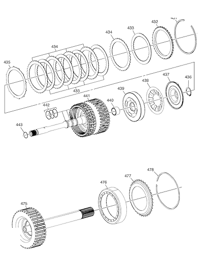 Imagem de Transmissão automática (2013–2024) com embreagem 4-5-6 e componentes seletivos