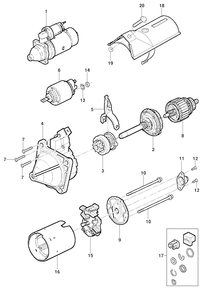 Imagem de Motor de partida LJ6 A/S- com componentes Bosch completos