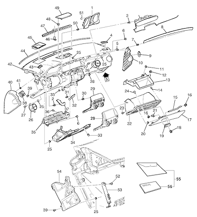 Imagem de Painel de instrumentos e acabamento (2012–2015) com porta-luvas e controles básicos