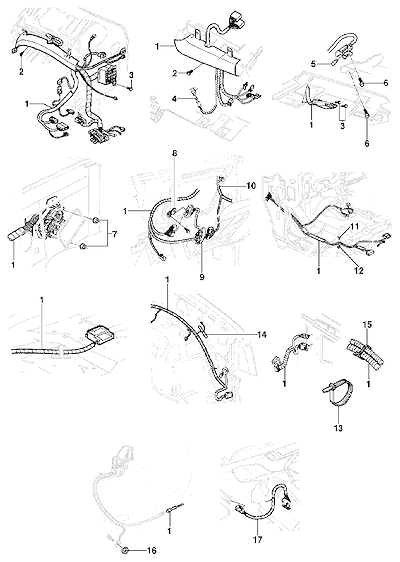 Imagem de Chicote e fiação do painel de instrumentos com suportes e conectores