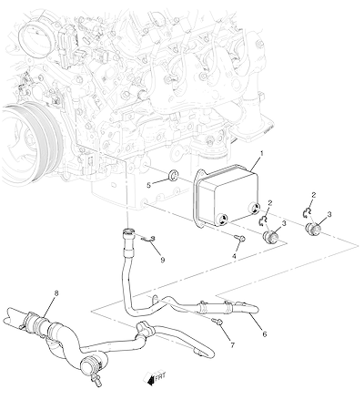 Imagem de Radiador de óleo do motor e tubulações (LT1/6.2-7)