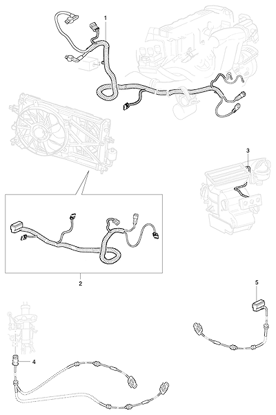 Imagem de Chicotes elétricos do motor e sistemas relacionados
