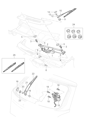 Imagem de Sistema limpador e motor para-brisa e janela traseira (2011–2016)