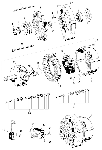 Imagem de Alternador Bosch 75A para motor diesel L4A Maxion e peças relacionadas