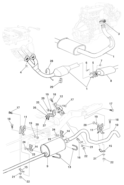 Imagem de Sistema de escapamento completo para GrandBlazer com tubos, suportes e sensor de oxigênio