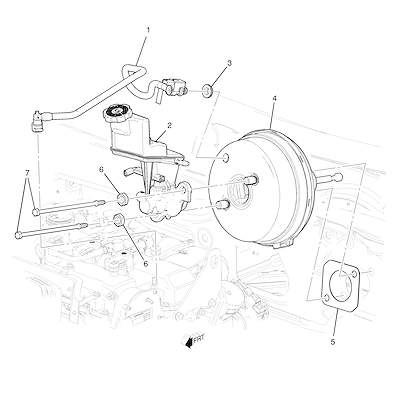 Imagem de Montagem do servomotor e cilindro mestre do freio (2.0X) (2020–2021)