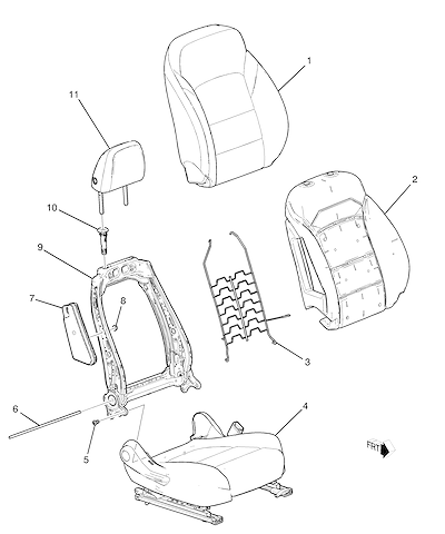 Imagem de Conjunto banco dianteiro e traseiro direito com estrutura, almofada e airbag lateral
