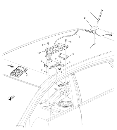 Imagem de Sistema de comunicação OnStar com módulo, antenas, cabos e acessórios básicos