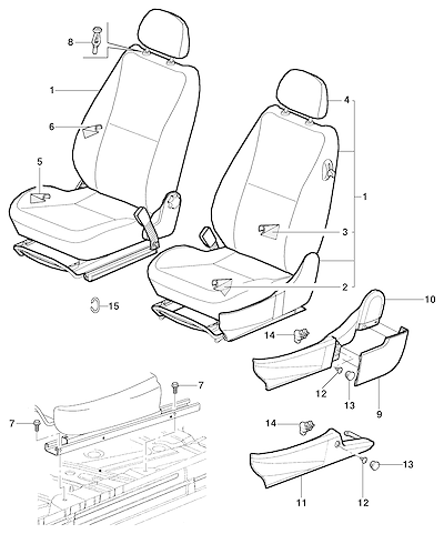 Imagem de Banco dianteiro completo e capas para sedan, hatch e pick-up